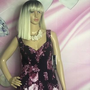 Black dress with flower print